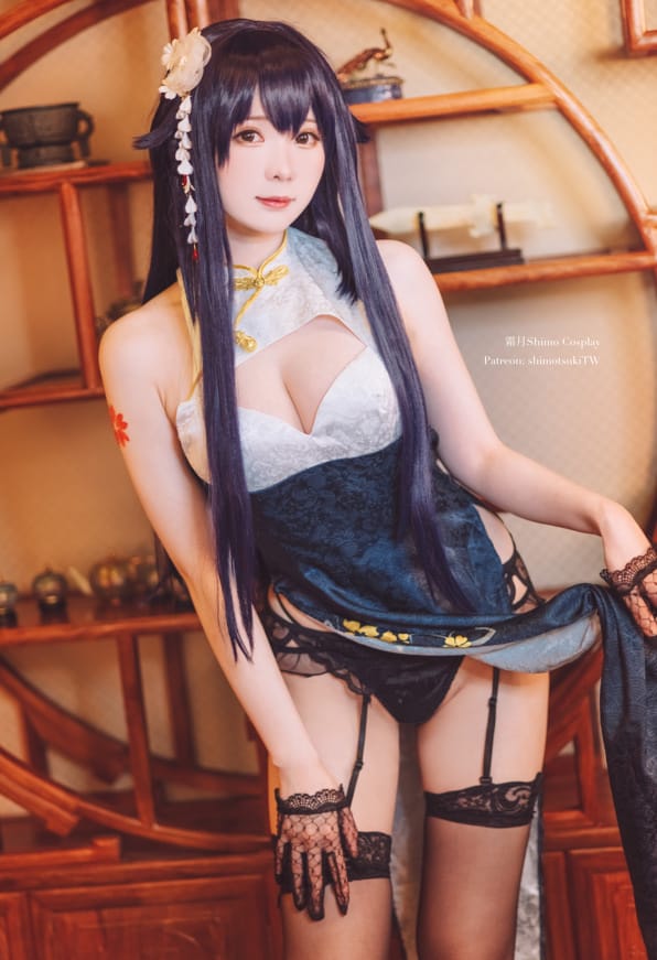 霜月shimo –NO.47 碧蓝航线 吾妻旗袍[12P1V/338MB]-1