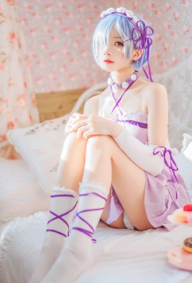 桜桃喵 – NO.133 蕾姆小睡裙[24P-410MB]-3