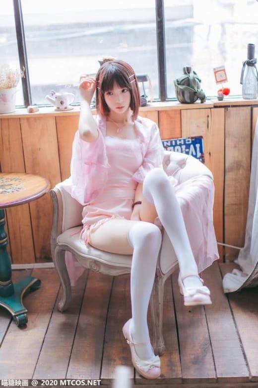 喵糖映画 VOL.250 粉色披纱白丝少女 [20P/278MB]-1