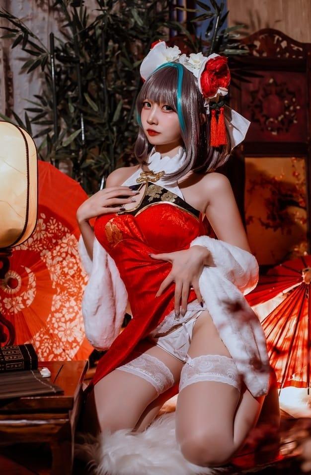 二佐 – NO.167 碧蓝柴郡旗袍[32P-301M]-1