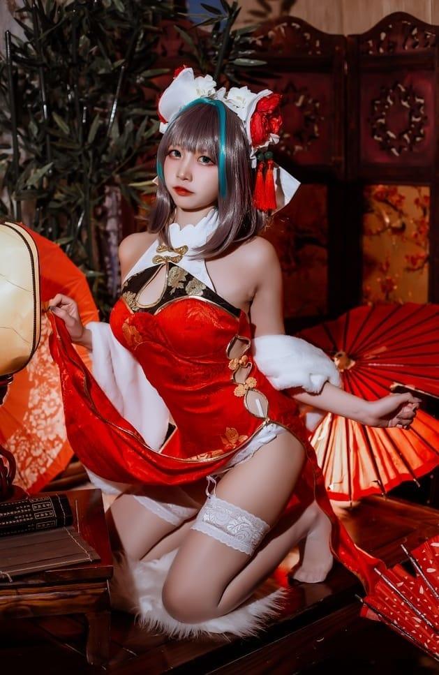 二佐 – NO.167 碧蓝柴郡旗袍[32P-301M]-2