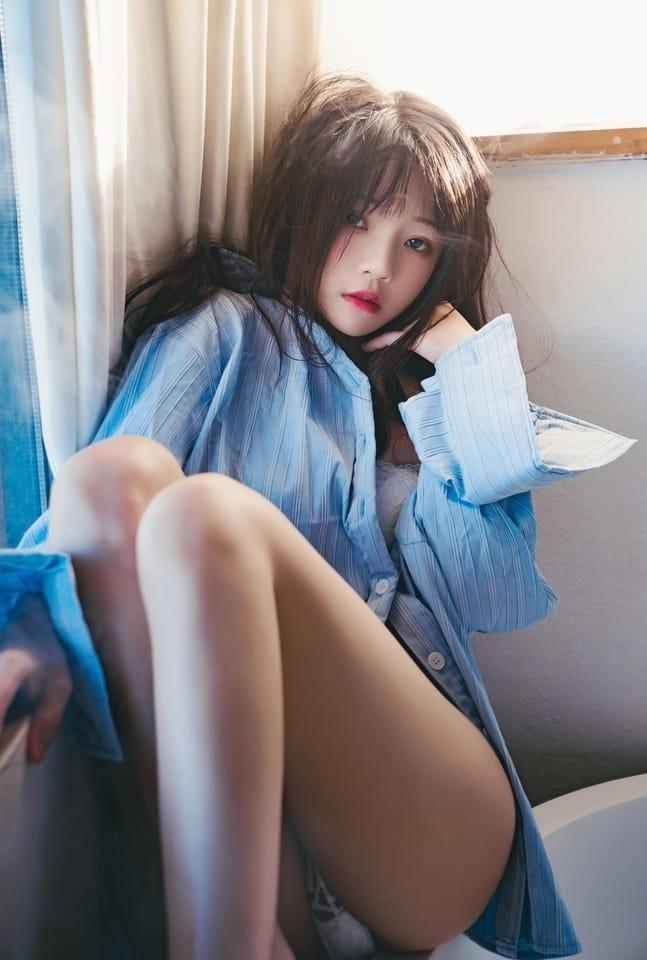 桜桃喵 – NO.156 蓝衬衫[44P-1.10G]-1