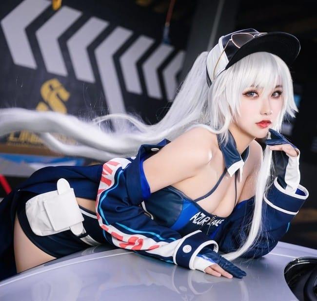 Momoko葵葵 NO.033 &瓜希酱 碧蓝航线 欧根&企业 赛车女郎 [58P-277M]-2