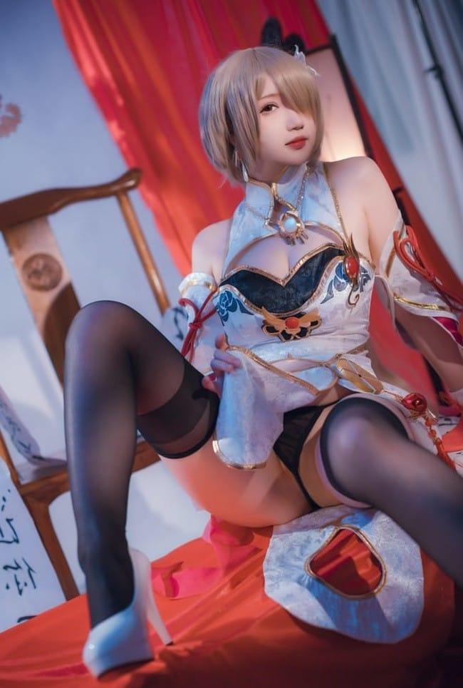 雪晴Astra NO.047 崩坏3 丽塔·浣溪沙旗袍 [56P5V-400M]-1