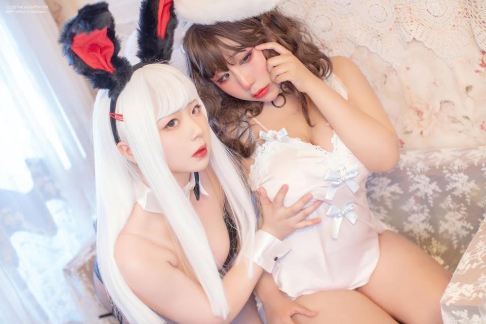 皮皮奶可可爱了啦 – NO.071&喵零超可爱 双人兔兔 [51P-453MB]-2