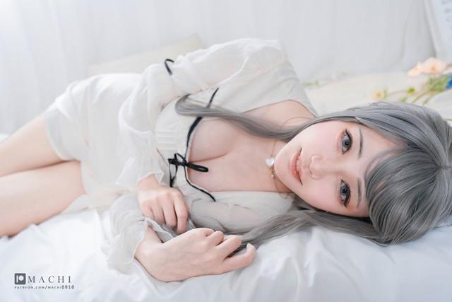 Machi马吉(馬吉) – NO.11 白色连衣裙[10P]