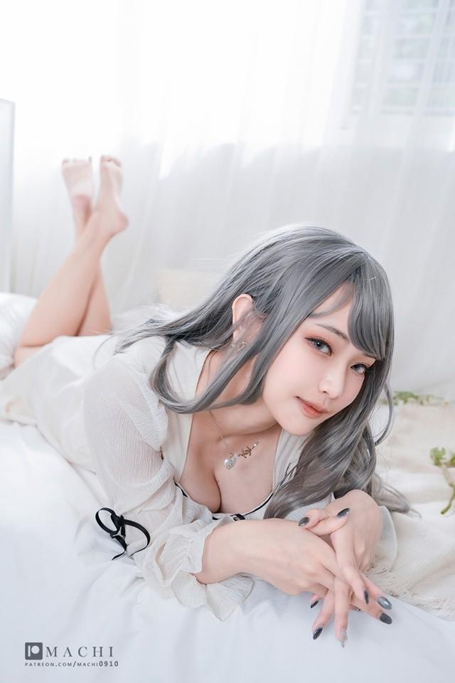 Machi马吉(馬吉) – NO.11 白色连衣裙[10P]